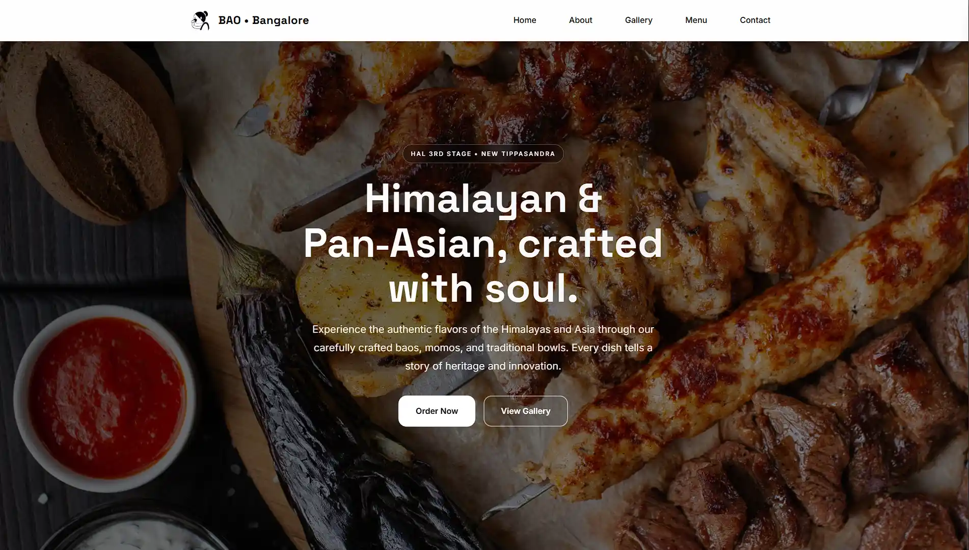 Bao Bangalore cafe and restaurant website — modern dining website designed by NAFROK, Bangalore