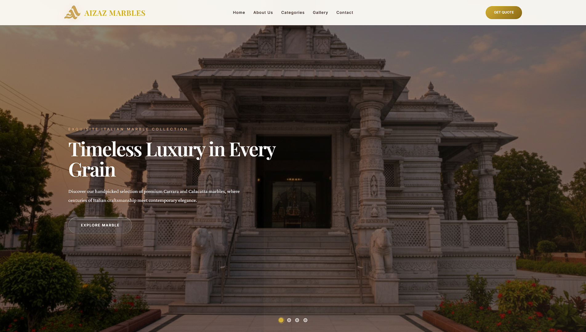 Aziaz Marble Traders website - Granite and Marble business website designed by A H Khan